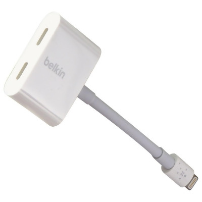 Belkin RockStar Series Audio and Charge Adapter for Apple iPhones (MFI) - White 