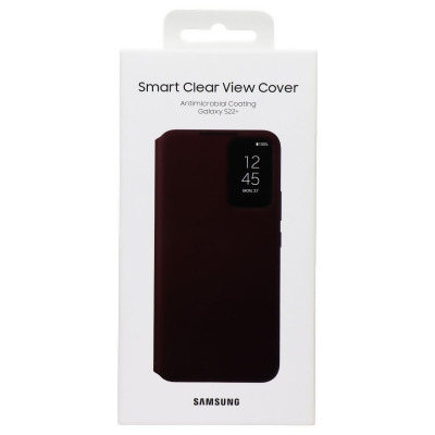 Samsung Official Smart Clear View Cover for Samsung Galaxy S22+ (Burgundy) 