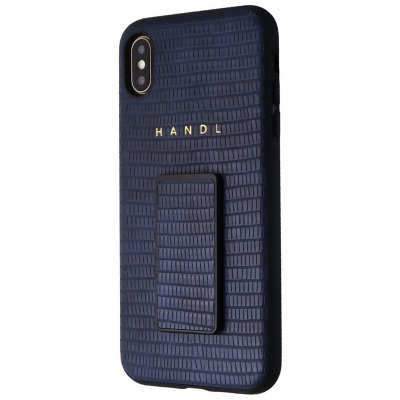 HANDL Hard Case with Handle/Grip for Apple iPhone Xs Max - Navy Croc Skin Blue 