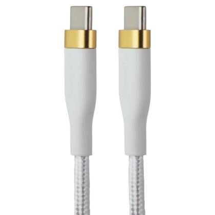 S. Simple (10-Ft) USB-C to USB-C Tough-Knit Braided Cable - White/Gold 