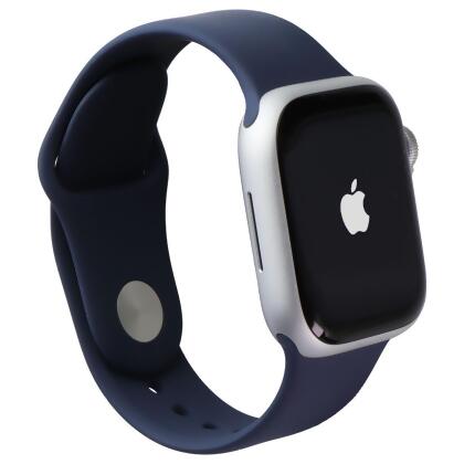 Apple Watch Series 9 (GPS Only) A2978 41mm Silver Aluminum / Blue Sport Band S/M 