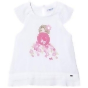 Mayoral White Girl and Diamante Print Loose Blouse 3 years Mayoral White Girl and Diamante Print Loose Blouse 3 years