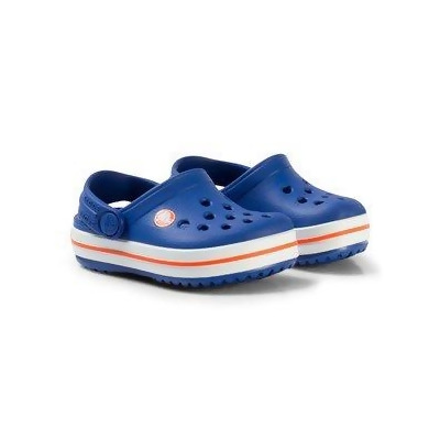 blue and red crocs