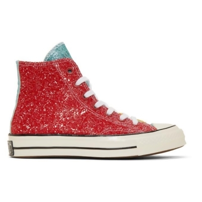 red glitter high top converse