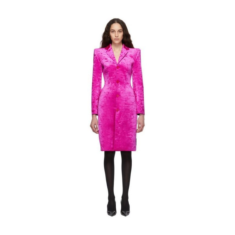 balenciaga pink velvet dress