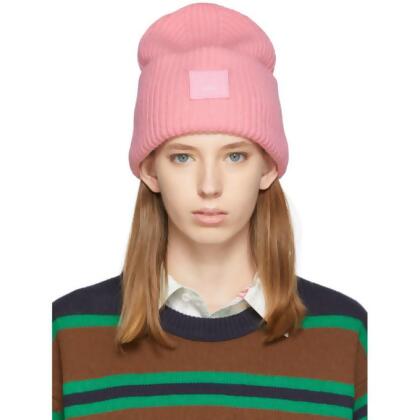 acne studios beanie pink