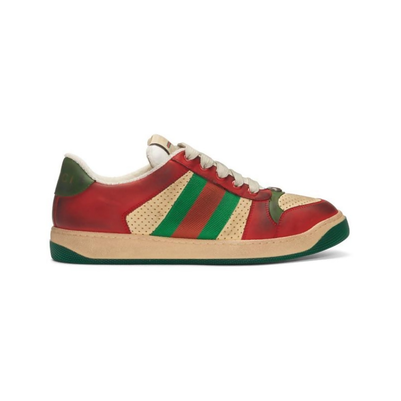 Gucci Red and Green Screener Sneakers 