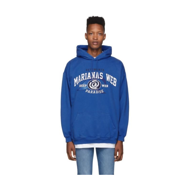 vetements blue hoodie