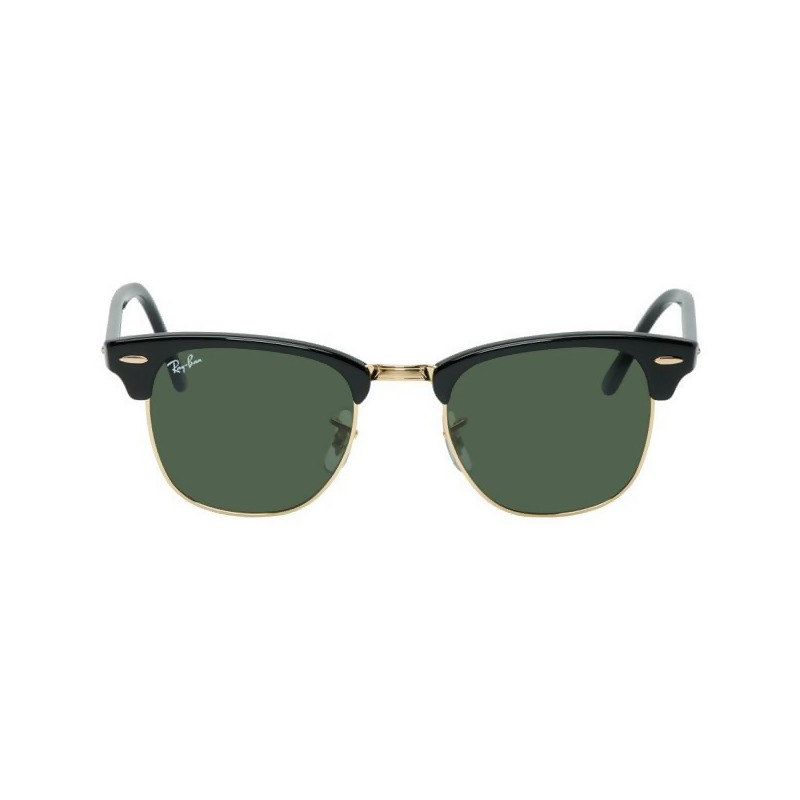 Ray-Ban Black and Gold Clubmaster Classic Sunglasses from SSENSE at ...