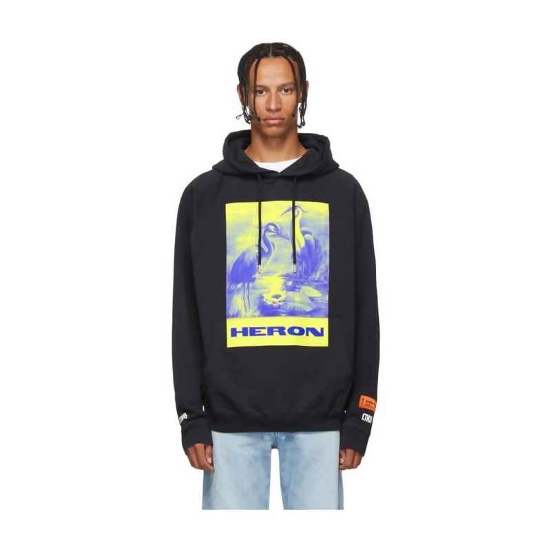 heron preston yellow hoodie