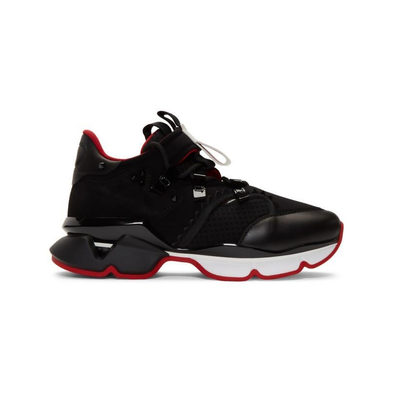 black and red christian louboutin sneakers