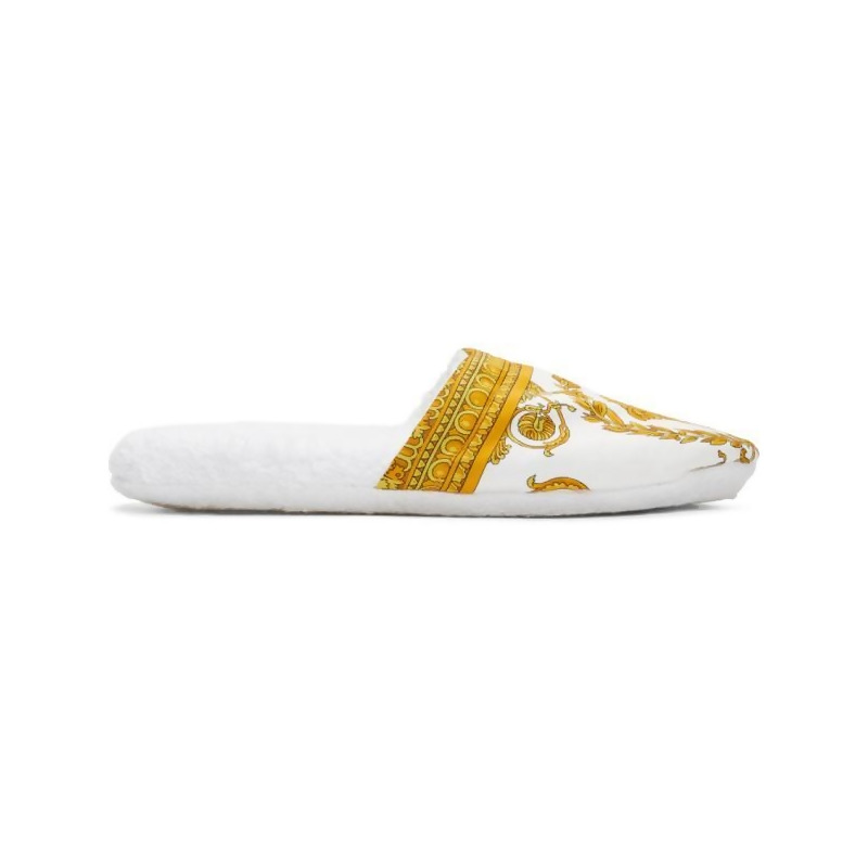white versace slippers