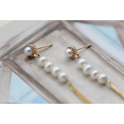 14K Tassel Pearl Necklace 流蘇珍珠耳環 