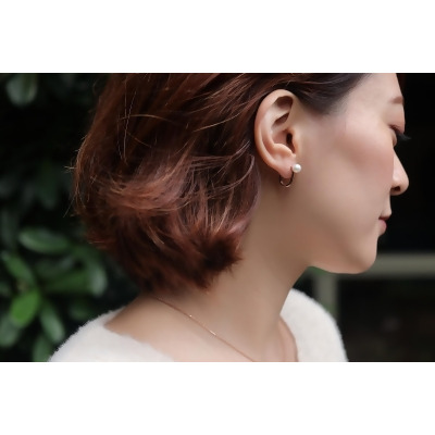 14K Oval Pearl Earring 珍珠橢圓耳扣耳環-玫瑰金(K14PG) 