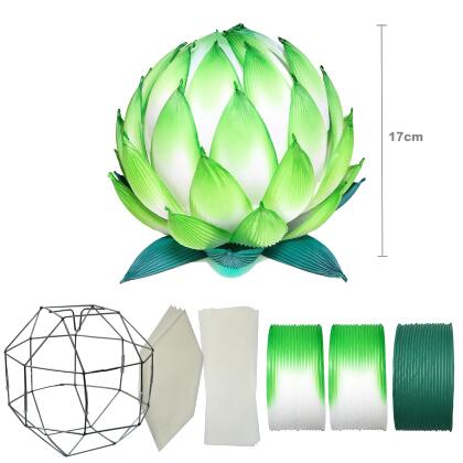 韓式蓮花燈材料套裝 - 6吋鐵架-淺綠 
