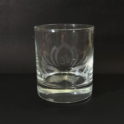 【波波師手工製作】磨砂玻璃杯-Om 蓮花 