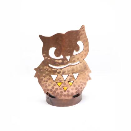 菩薩寺 維摩舍 尼泊爾銅製蠟燭台 – 貓頭鷹-大 