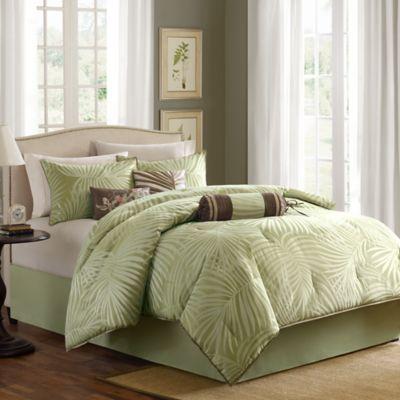 Madison Park Freeport Jacquard Sage 7 Piece King Comforter Set