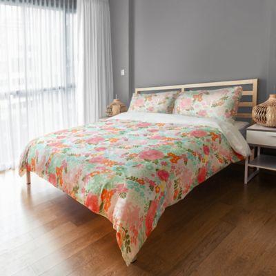 Designs Direct Retro Bright Blooms Twin Duvet Cover In Pink From