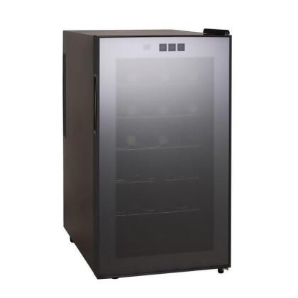 Grubel GWC-TP18BK Wine Chiller 18 Bottles, Single Temp 8'C-18'C, Stainless Steel Shelves, Thermo Electric Type ECO TECH, LED Lights 