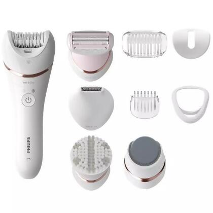 [CLEARANCE] Philips BRE740/10 Epilator Series 8000 8 Accessories With Body Brush & Pedi Disc 