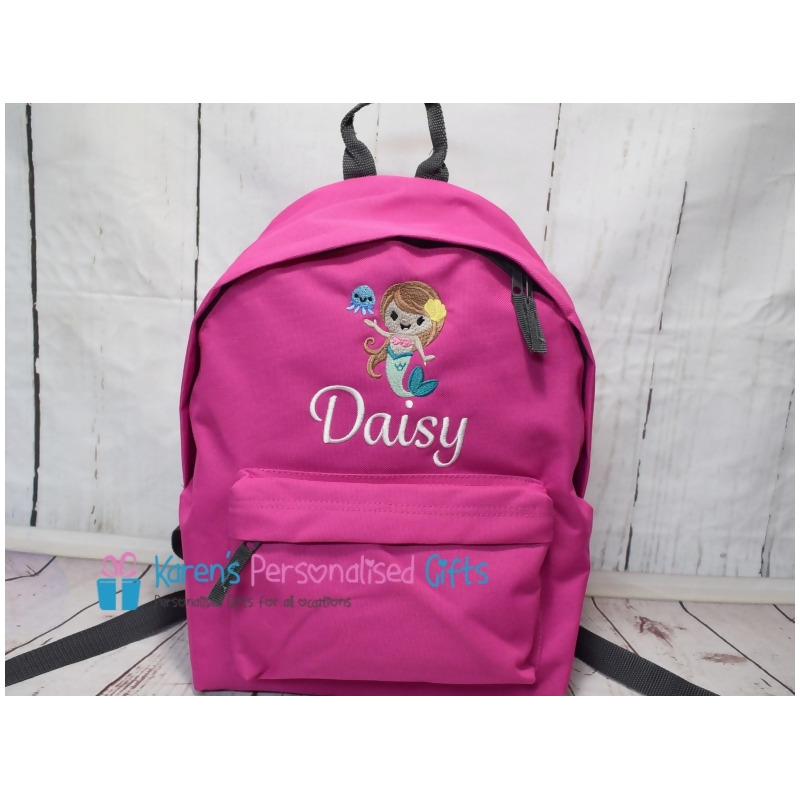 personalised mermaid backpack