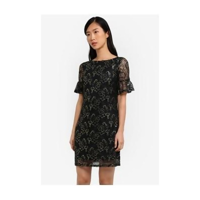 black lace shift dress