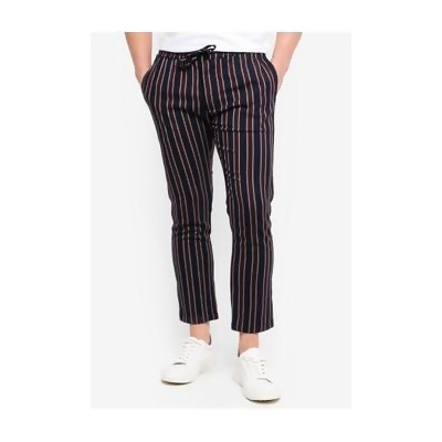 striped navy trousers