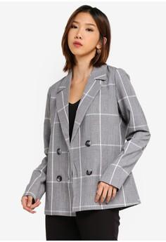 Checkered Oversized Blazer From Zalora Singapore At Shop Com Sg