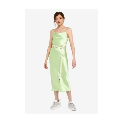 green midi slip dress