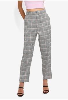 checkered cigarette trousers