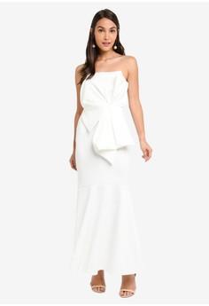 petite strapless maxi dress