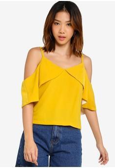 cold shoulder ruffle top