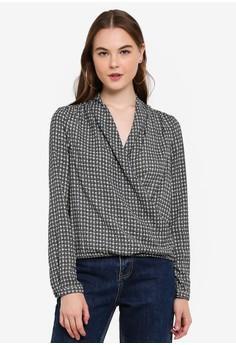 white long sleeve wrap top