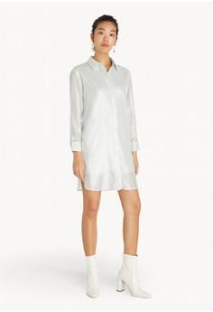 metallic satin blouse
