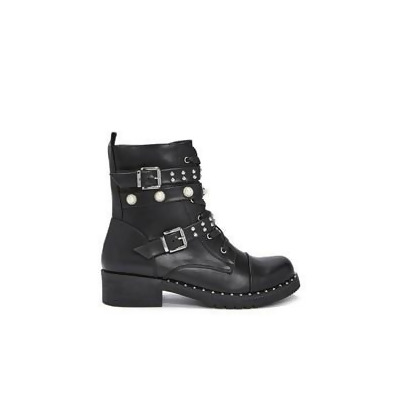 black combat boots with pearls