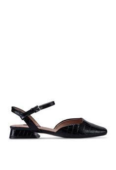 ALASKA Black Croc Square Toe Shoes from 