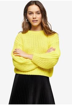 yellow cropped jumper