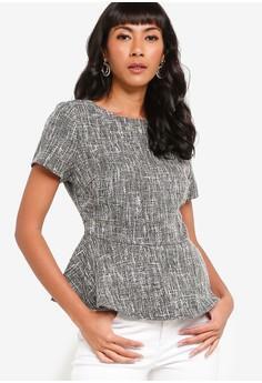 black short sleeve peplum top