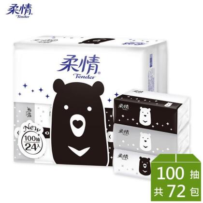 柔情抽取式衛生紙100抽x24包x3袋-熊熊經典款 