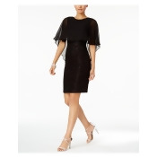 betsy & adam caped sheath dress