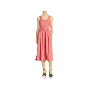 UPC 191860296242 product image for Rebecca Taylor Womens Pink Pocketed Solid Sleeveless Scoop Neck Midi Shirt Dress | upcitemdb.com