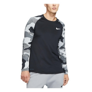UPC 193151942524 product image for Nike Mens Black Camouflage Slim Fit Casual Shirt L - All | upcitemdb.com