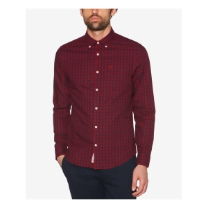 UPC 740670420325 product image for Original Penguin Mens Red Multi-Check Long Sleeve Classic Fit Casual Shirt L - A | upcitemdb.com