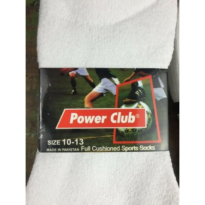 POWER CLUB 2 Pack White Solid Athletic Quarter Socks 10-13 