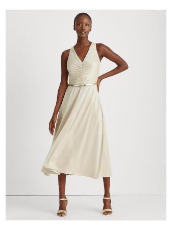 lauren ralph lauren sleeveless fit and flare dress