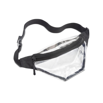 Bespoke Men's White PVC Clear Adjustable Strap Fanny Pack 