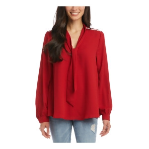 UPC 840030200243 product image for Karen Kane Womens Red Cuffed Sleeve V Neck Top Xl - All | upcitemdb.com