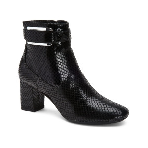 UPC 194060000930 product image for Calvin Klein Womens Black Snakeskin Buckle Accent Padded Cattee Square Toe Block | upcitemdb.com