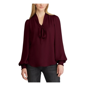 UPC 884094000234 product image for Lauren Ralph Lauren Womens Burgundy V Neck Top M - All | upcitemdb.com